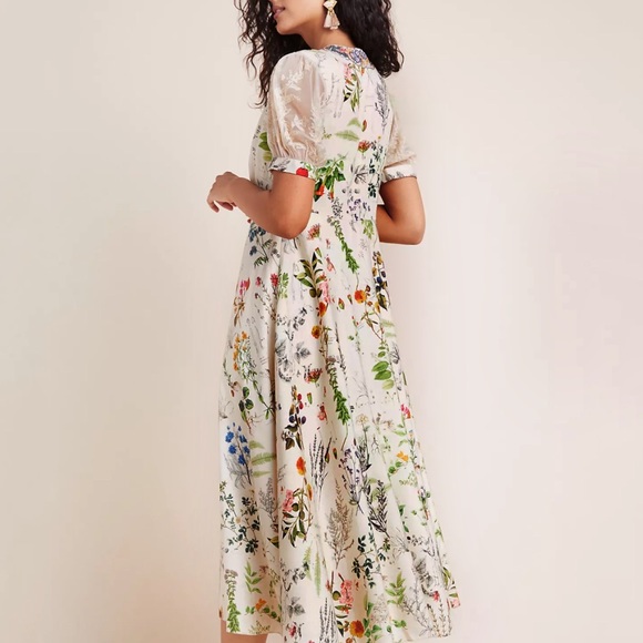 Anthropologie Donna Floral Midi Dress Petite - Picture 3 of 7